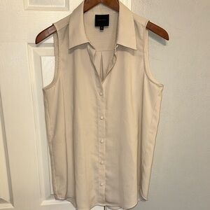 Alex Marie Beige Sleeveless Blouse